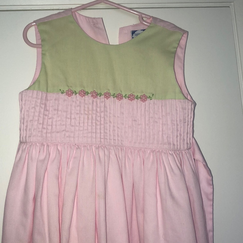 Carriage Boutique pink and green dress sz 6X